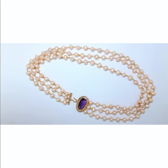 🌹 Handmade Authentic Pearl Necklace - Picture 4 of 5